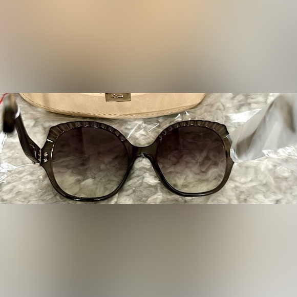 Chloé Vera Oversized Round Sunglasses Grey Gradient 56mm NWT Rare